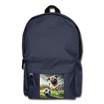 Chien joueur jouant au football - Sac à dos - bleu marine - Devant