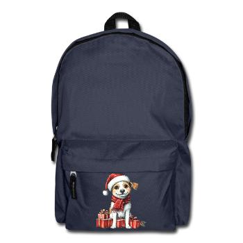 Weihnachts-Welpe mit Geschenken - Rucksack - Navy - Vorne