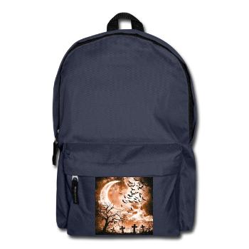 Mondnacht mit Fledermäusen und Gräbern - Rucksack - Navy - Vorne