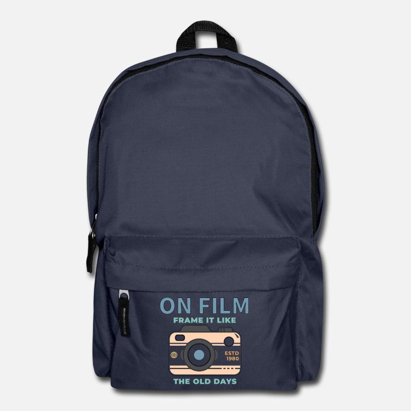 Vintage Camera Film Design - Backpack - navy