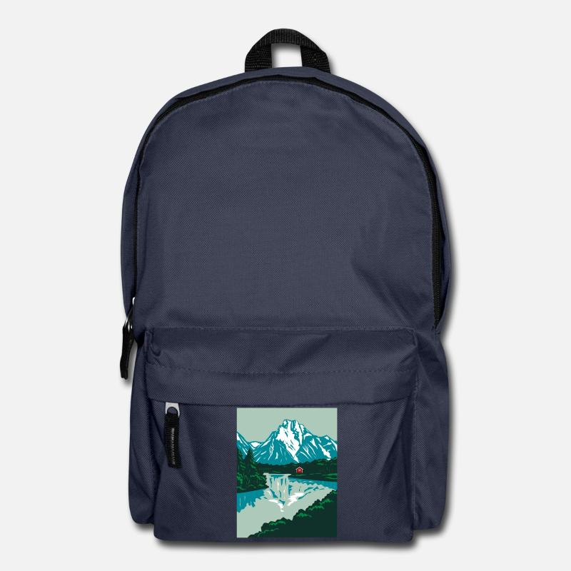 Norway Landscape with Red Holhaus - Backpack - navy