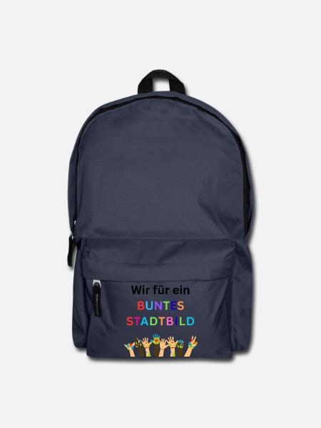 Wir für ein buntes Stadtbild, Virlfalt, Diversität - Rucksack - Navy