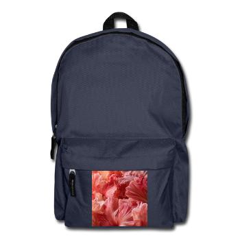 Intensive rosa Seidenblüten - Rucksack - Navy - Vorne