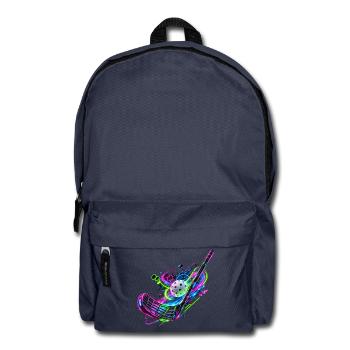 Neonfarbenes Floorball Feuerwerk - Rucksack - Navy - Vorne