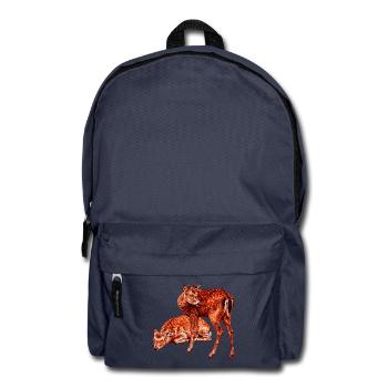 Zwei junge Rehe Grafik im digital-Stil - Rucksack - Navy - Vorne