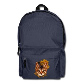 Aquarell kätzchen Farbspritzer Portrait - Rucksack - Navy - Vorne