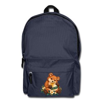 Honig- und Blumenbärenkuscheln - Rucksack - Navy - Vorne