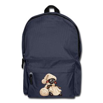 Schwarzes Schaf strickt einen Wollpullover - Rucksack - Navy - Vorne