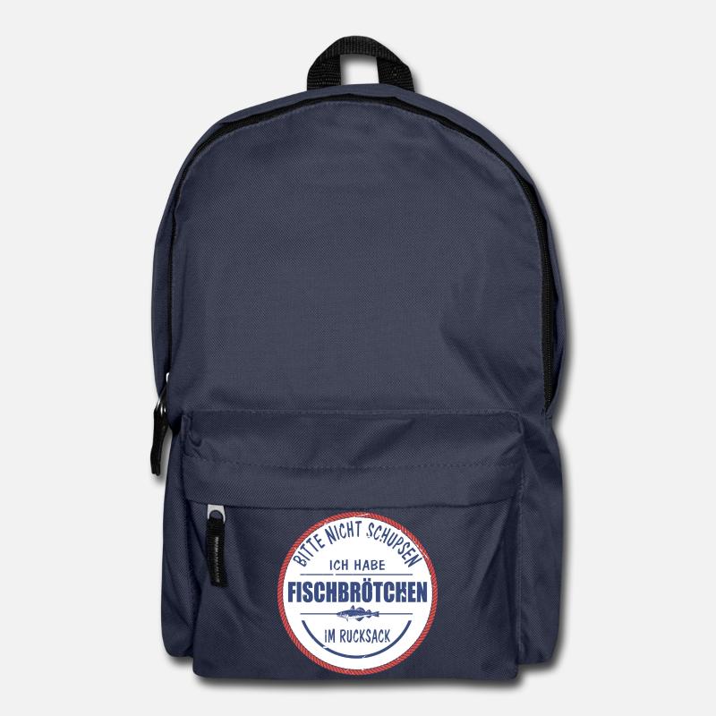 Fischbrötchen Angler lustig - Rucksack - Navy