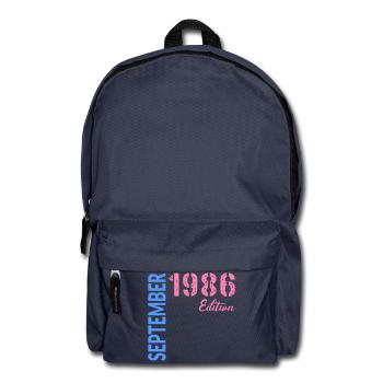 September 1986 Birthday - Backpack - navy - Front