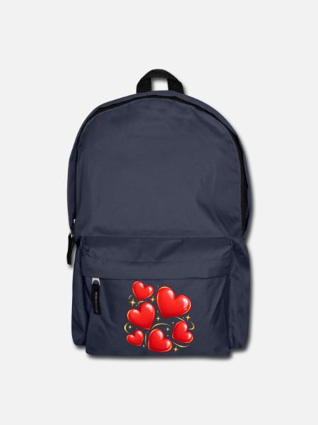 Glitzerherzen Liebe-Print - Rucksack - Navy