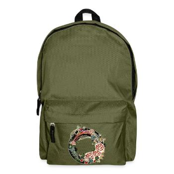 zeitlos schöner Rosengarten Jugendstil Rahmen - Rucksack - Olivgrün - Vorne