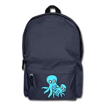 Oktopus Mama Papa Kind Baby Mutter Vater Familie - Rucksack - Navy - Vorne