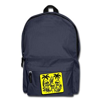 Skelett Urlaub Party Bier - Rucksack - Navy - Vorne