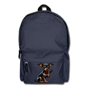 Pinscher miniature Pinscher Pinscher Pinscher Propriétaire Minpin - Sac à dos - bleu marine - Devant