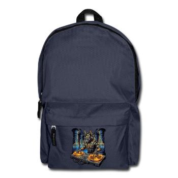 DJ Anubis an den Turntables - Rucksack - Navy - Vorne