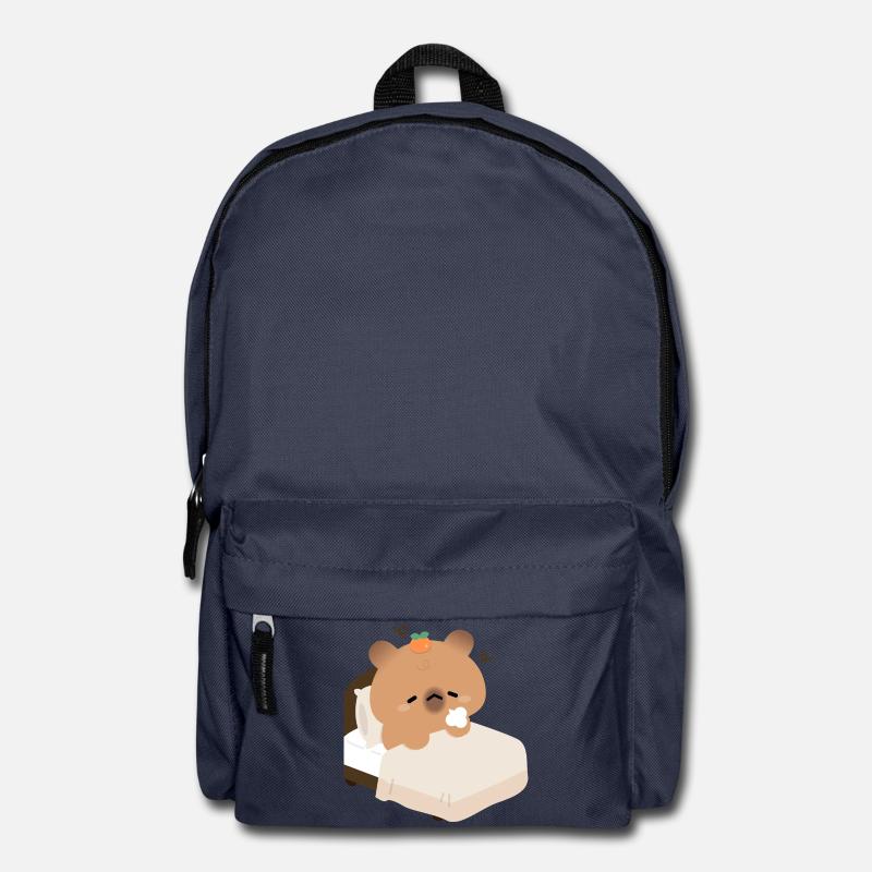Schläfrige Kapybara im gemütlichen Bett - Rucksack - Navy