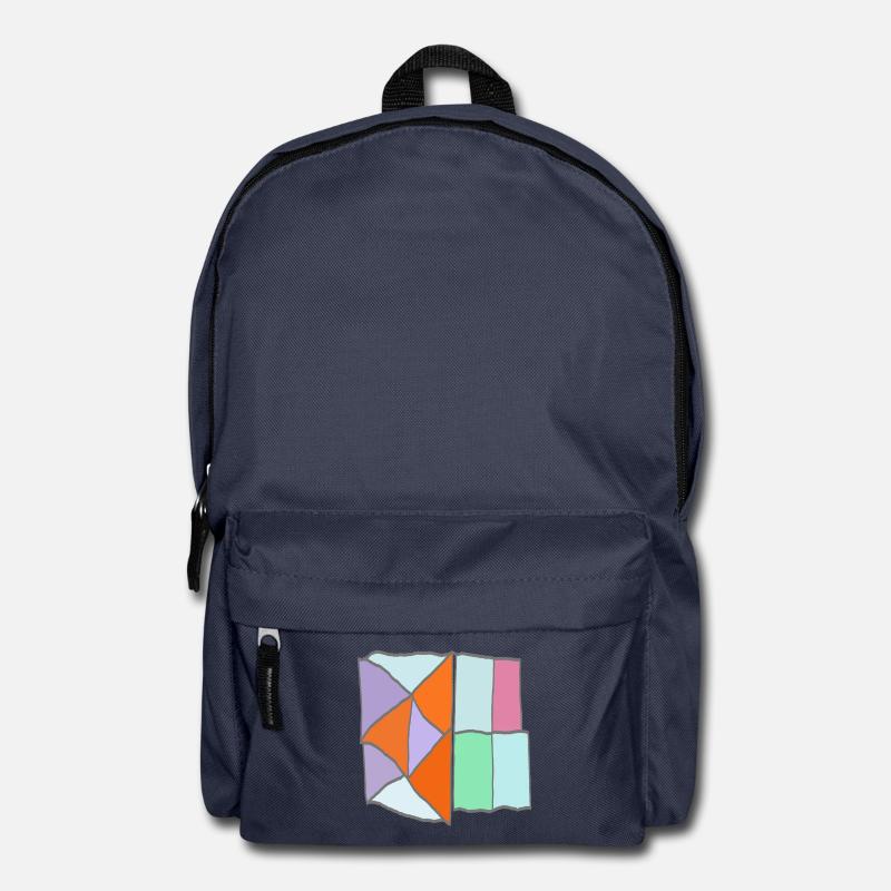 Geometric Patchwork Mosaic - Backpack - navy