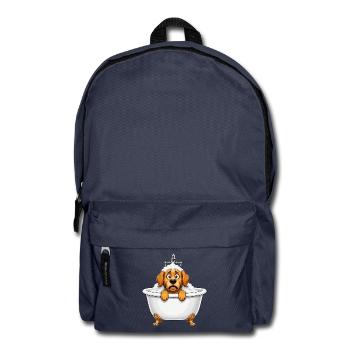 Schreckliche Hundebadezeit Flucht - Rucksack - Navy - Vorne