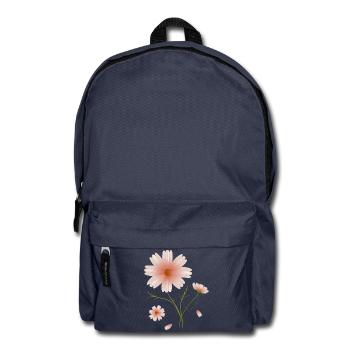 schöne Cosmea Blume rosa Blüten Illustration - Rucksack - Navy - Vorne