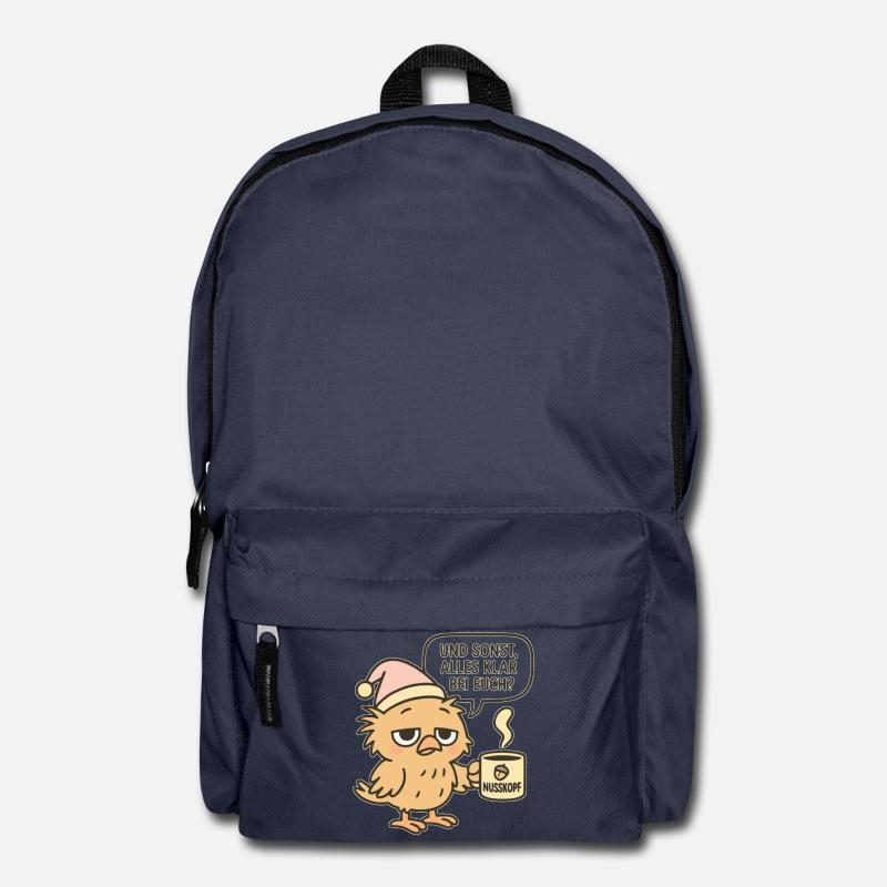 Humorvoller Morgenmuffel Vogel - Spruch und Kaffee - Rucksack - Navy