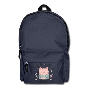 Süßer Katzenschal – einfaches Leben - Rucksack - Navy - Vorne