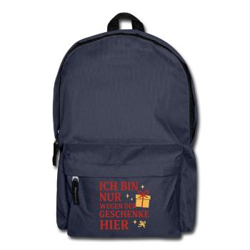 Ich bin nur wegen der Geschenke hier. - Rucksack - Navy - Vorne