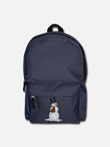 Bonhomme de neige Swirly heureux - Sac à dos - bleu marine
