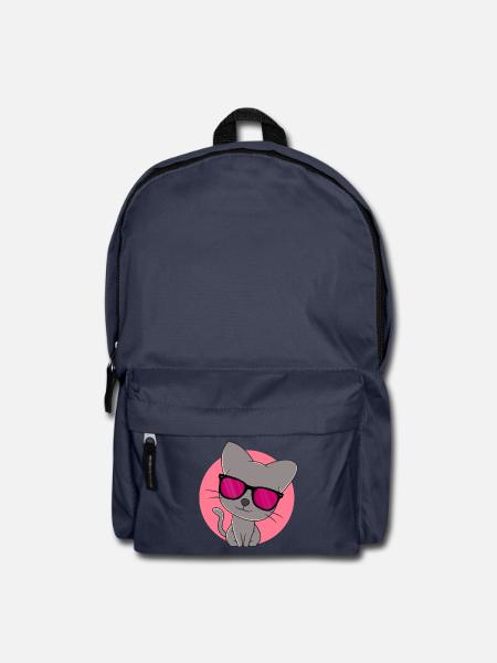 Süßes graues Kätzchen - Rucksack - Navy