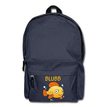 Blubb Goldfisch Süßer Fisch Aquarium Fischchen - Rucksack - Navy - Vorne
