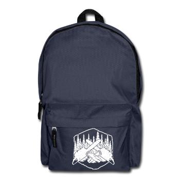 HOLZ SÄGE KETTENSÄGE GESCHENK WALD FÖRSTER BERUF - Rucksack - Navy - Vorne