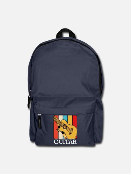 Retro Gitarren-Design mit Farbstreifen - Rucksack - Navy