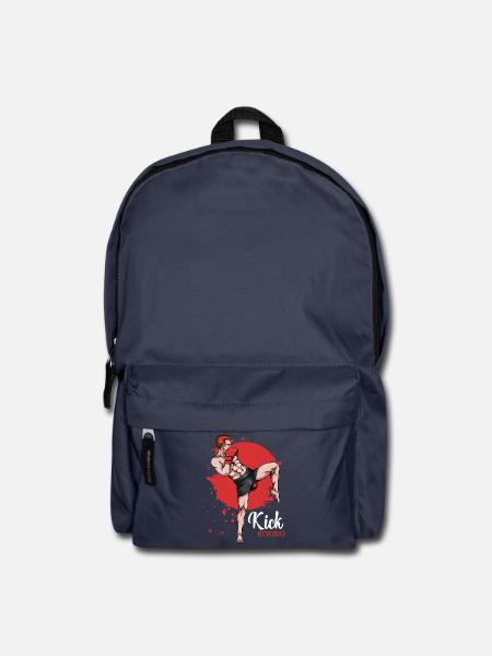 Kickboxer im Roten Hintergrund - Rucksack - Navy