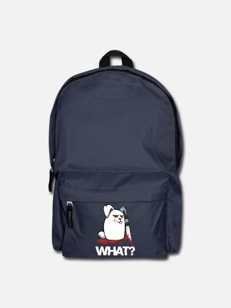 Was? Blutiger Hase mit Messer - Rucksack - Navy