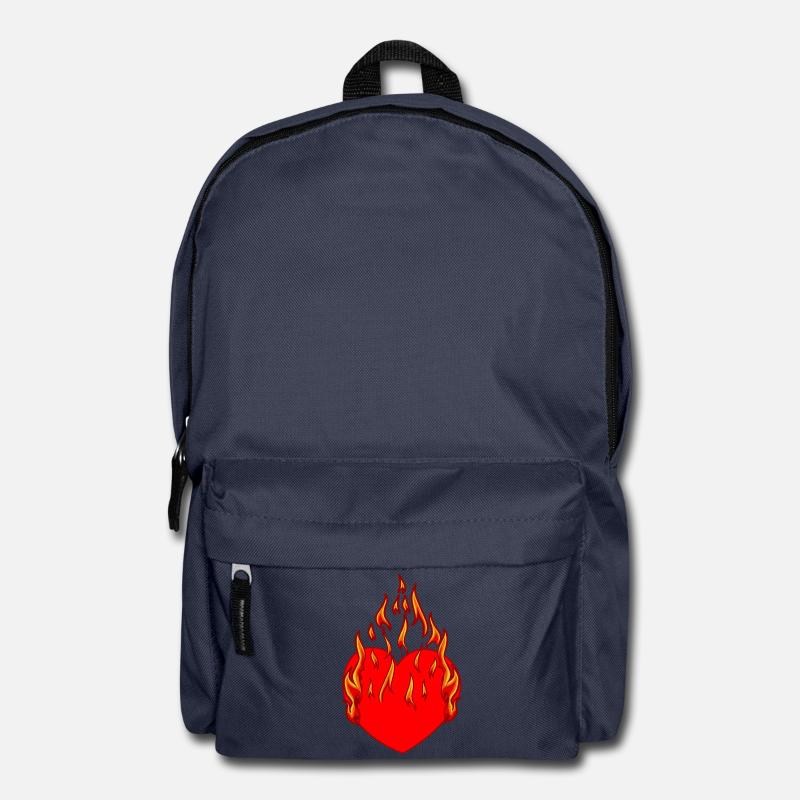 Feuriges Herz Valentin Feuer Flamme Romantisch - Rucksack - Navy