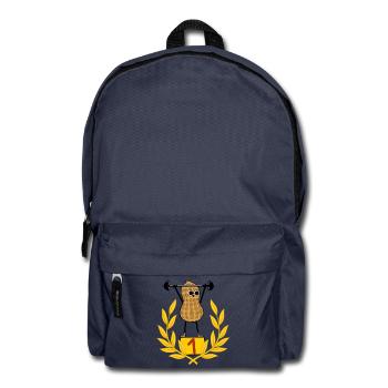 Erdnuss Bodybuilder Body building Gewichte Hantel - Rucksack - Navy - Vorne