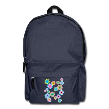 Printemps Début Printemps Fleurs Fleur Anniversaire - Sac à dos - bleu marine - Devant