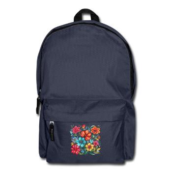 Lebendige Blumenpracht - Rucksack - Navy - Vorne