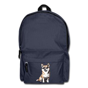 Shiba avec des lunettes de soleil - Sac à dos - bleu marine - Devant