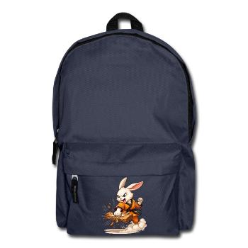 Strong motif with fighting rabbit in karate style - Backpack - navy - Front
