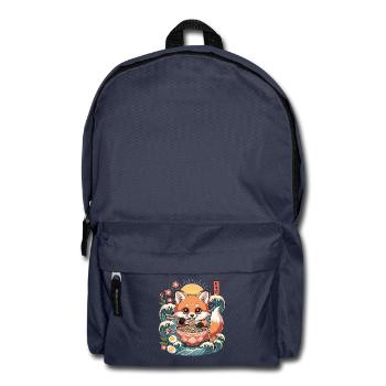 Ramen Fox Kawaii Noodles Anime Ocean Sunrise - Backpack - navy - Front
