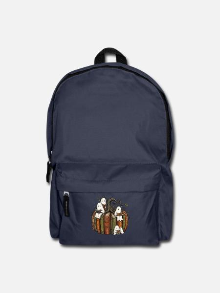 Lesende Geister im Spuk-Kürbis - Rucksack - Navy