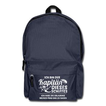 Segeln Segler Segel Shirt Ich Bin Kapitän - Rucksack - Navy - Vorne