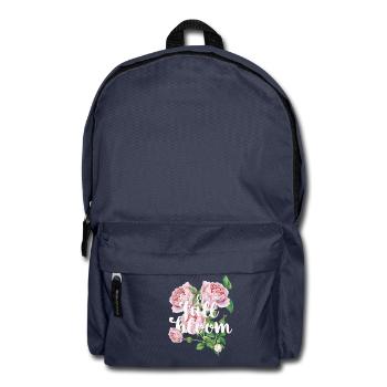 Live life full bloom -Leben in vollen Zügen leben - Rucksack - Navy - Vorne
