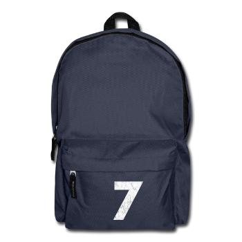 Zahl 7, Nummer 7, 7, seven, Number seven, Sieben, - Rucksack - Navy - Vorne