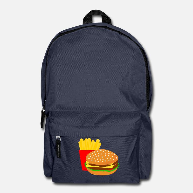 Burger Pommes Food Lover Gift Gift Idea - Backpack - navy