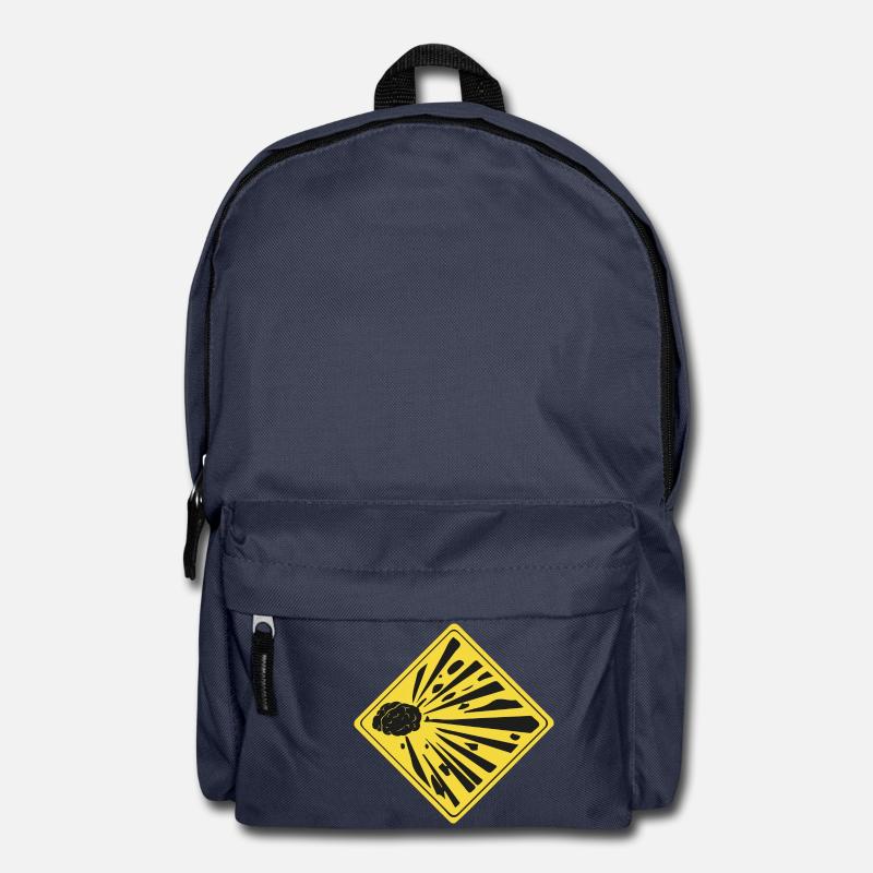 Mind Explosion Gehirn Hirn Symbol Icon Warnung - Rucksack - Navy