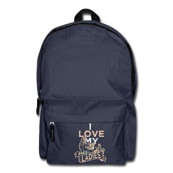 I Love My Ladies Chicken Lovers Farmer Gift - Backpack - navy - Front