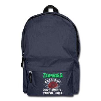 Funny Sarcastic Zombies Eat Brains Gift - Backpack - navy - Front