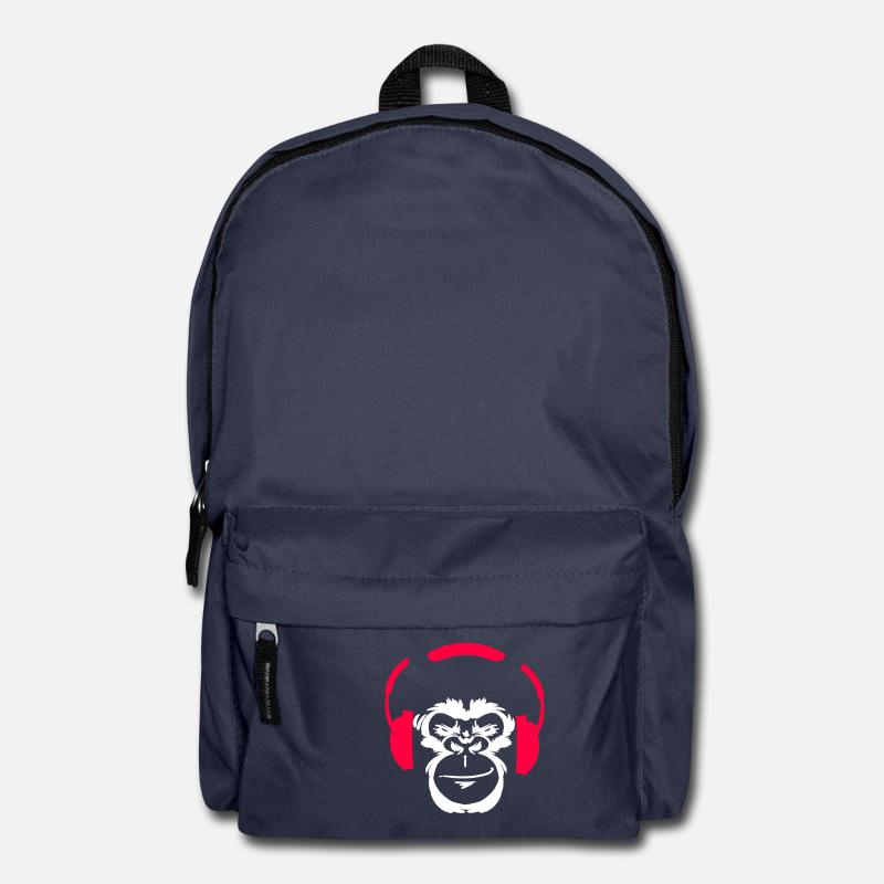 Techno monkey gorilla music headphones - Backpack - navy